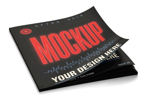 Magazine Curled Cover Mockup