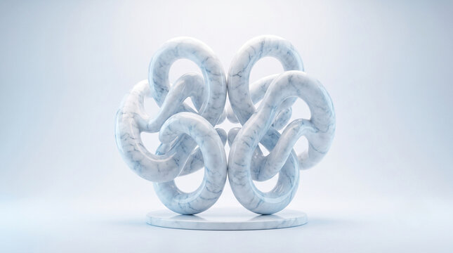 Elemento grafico 3D: formas fluidas organicas y marmol pulido