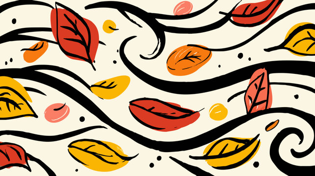 Autumn leaves fall gently on a windy day creating a warm and vibrant seasonal pattern perfect for cozy backgrounds