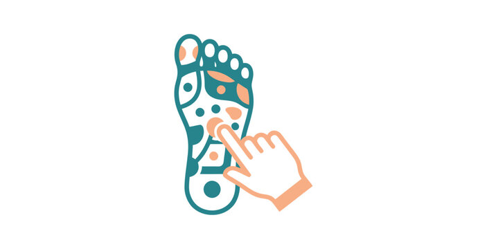 Foot Reflexology Pressure Point Vector Illustration