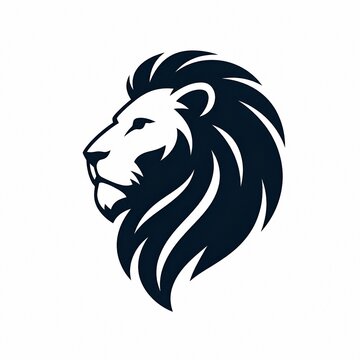 Minimalist Black Lion Head Logo Vector Illustration