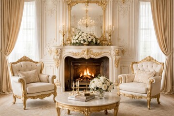 Obraz premium Luxurious elegant vintage living room