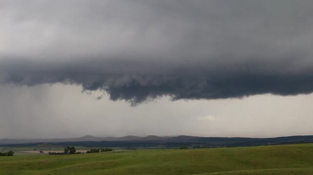 A dangerous storm rotates in an attempt to make a tornado in this time lapse footage.