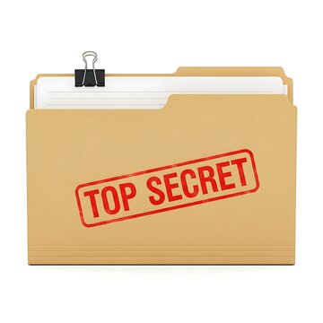 Top secret file marked with a binder clip