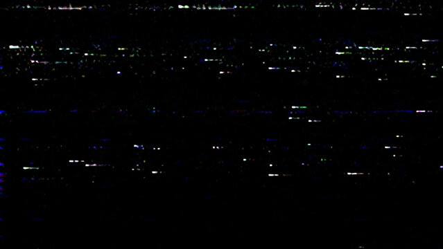 Digital glitch distortion with colorful pixel noise and horizontal static lines on black background for high energy modern design.