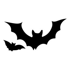 Fototapeta premium Silhouettes of Flying Bats with Spread Wings.