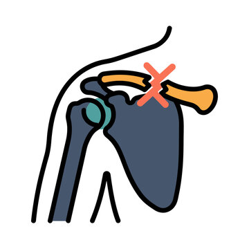 Collarbone Clavicle Fracture X-Ray Icon for ER
