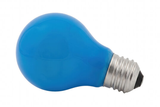 Glossy Blue Electric Bulb in Horizontal Position