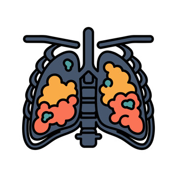 Pneumonia Lungs Chest X-Ray Icon for Pulmonology