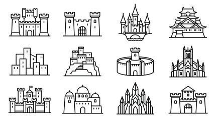 Obraz premium Various Castle Architecture Drawings.