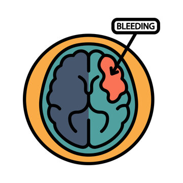 Brain Hemorrhage Stroke CT Scan Icon for Neurology
