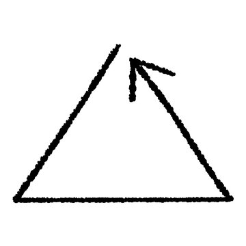 Hand-drawn triangle icon with an upward-pointing arrow&mdash;representing loading, back, recycle, cycle, reload, etc.