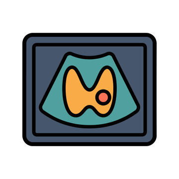 Thyroid Gland Nodule Ultrasound Icon for Endocrinology