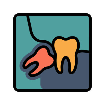 Impacted Wisdom Tooth X-Ray Icon for Oral Surgery