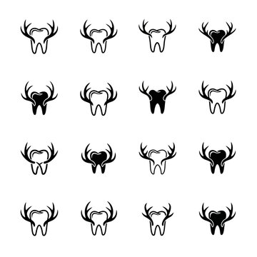 Deer Antler Tooth Icons.