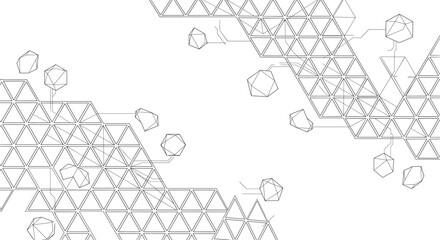 Abstract Geometric Triangle Network CAD Line Background with Polygon Wireframe Technology Design © Athier