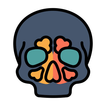 Nasal Sinus Cavity X-Ray Icon for ENT Doctor