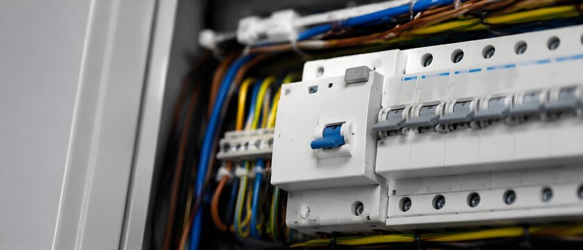 Residual Current Protection Device Installed Inside Residential Breaker Panel Prevents Electrical Shocks and Household Hazards