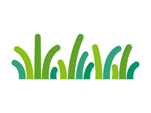 Vibrant green simple grass vector with minimal blade shapes