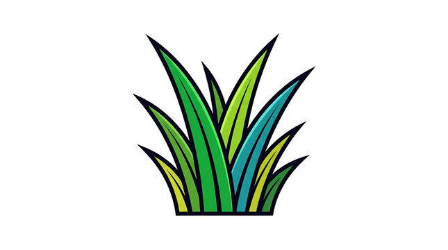 Green simple grass vector for lawn or garden design