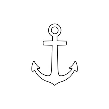 Simple free anchor vector outline for nautical design projects