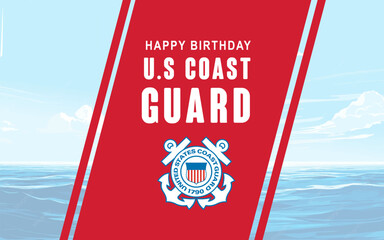 Celebrating the U.S. Coast Guard Birthday,  U.S. Coast Guard Birthday banner © Funtastech