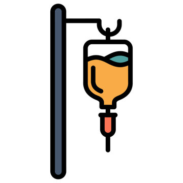 IV Contrast Drip Bag Icon for CT MRI Scan Prep
