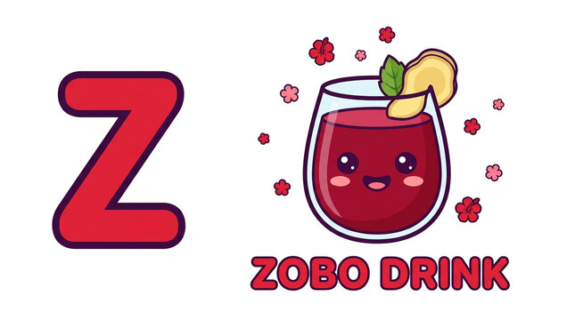 Zobo Drink Fun Alphabet Illustration Kids Learning