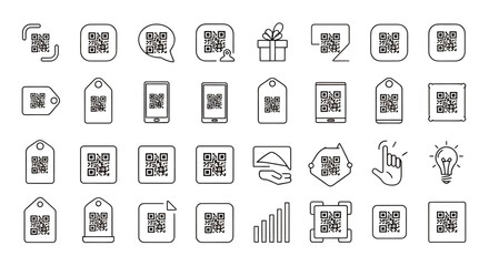 Fototapeta premium Collection of small grayscale user interface icons depicting actions and devices.