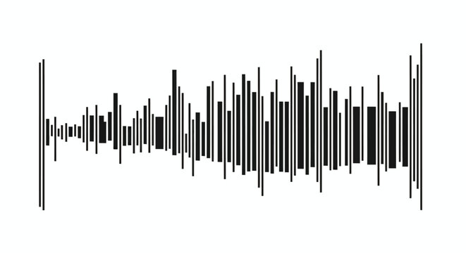 Abstract audio waveform visualization showing digital sound waves and frequency patterns.
