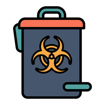 Biohazard Waste Bin Icon for Radiology Lab Safety