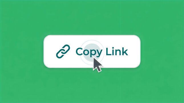 Copy link button icon with chain symbol on green background