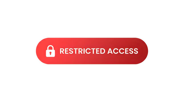 Red restricted access sign with padlock icon