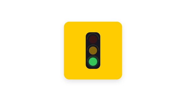 Minimalist traffic light icon with red stop light