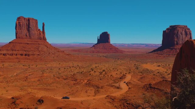 Monument Valley Panoramic View of Buttes and Desert, Arizona, USA
