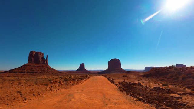 Monument Valley POV Scenic Drive Through Navajo Tribal Park, Arizona