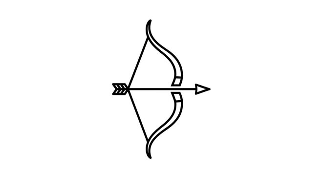 Minimalist bow and arrow line icon
