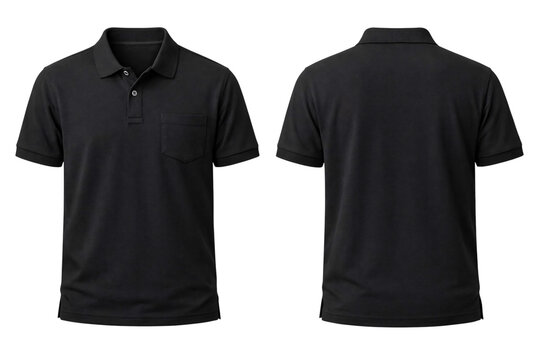 Front and back view of a black png isolated on transparent background