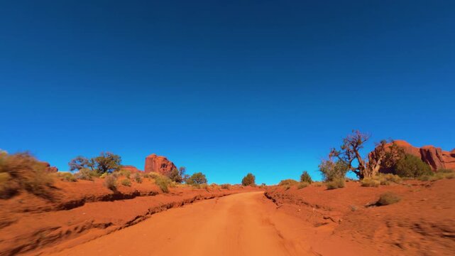 Monument Valley POV Scenic Drive Through Navajo Tribal Park, Arizona