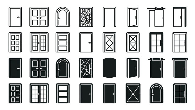 Architectural Window Shape Opening Geometry Vector Icon Collection