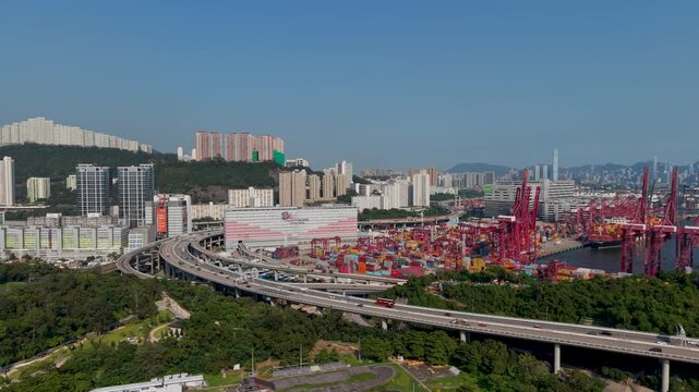 July 11 2026 Busy coastal expressway highway connects dense suburban districts.