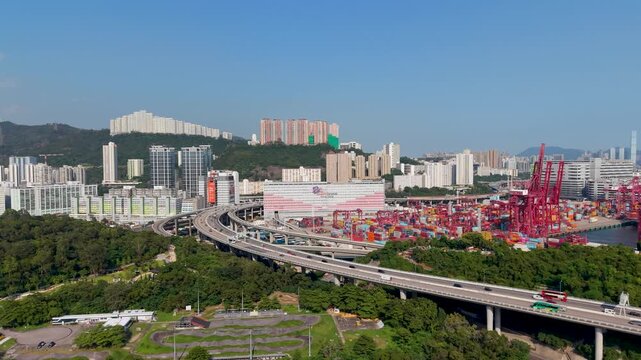July 11 2026 Busy coastal expressway highway connects dense suburban districts.