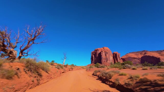 Monument Valley POV Scenic Drive Through Navajo Tribal Park, Arizona