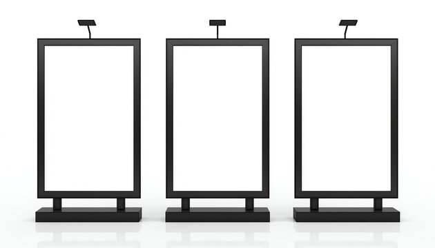 Blank Trade Show LCD Screen Stand as Template for Your Design. 3d Rendering 