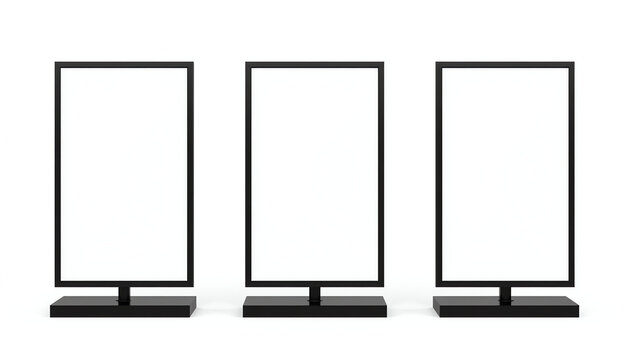 Blank Trade Show LCD Screen Stand as Template for Your Design. 3d Rendering 