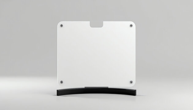Aluminum Counter top Sign Holder & Sign Frame. Weighted Table Top Sign Frame Double LL Sign Holder Super Click Mount. 3d render illustration.