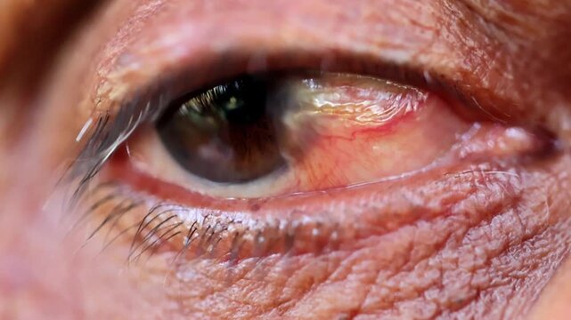 Elegant framing of extreme macro close up of human eye with Motia Cataract disease 180fps Captured in Cinematic High Detail Footage