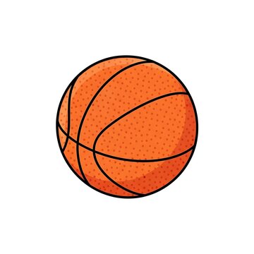 Simple orange basketball ball graphic icon with basketball equipment competitive activity exercise tournament championship illustration isolated background physical training