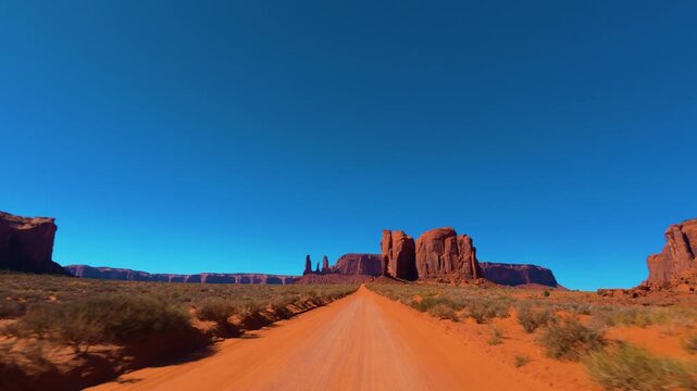 Monument Valley POV Scenic Drive Through Navajo Tribal Park, Arizona