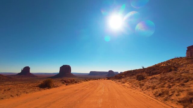 Monument Valley POV Scenic Drive Through Navajo Tribal Park, Arizona